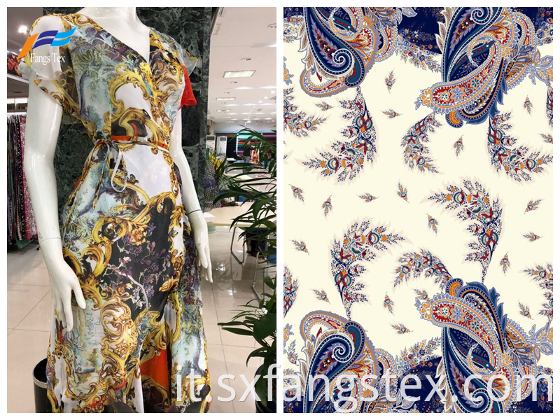 100% Polyester Digital Printed Thicker Chiffon Fabric